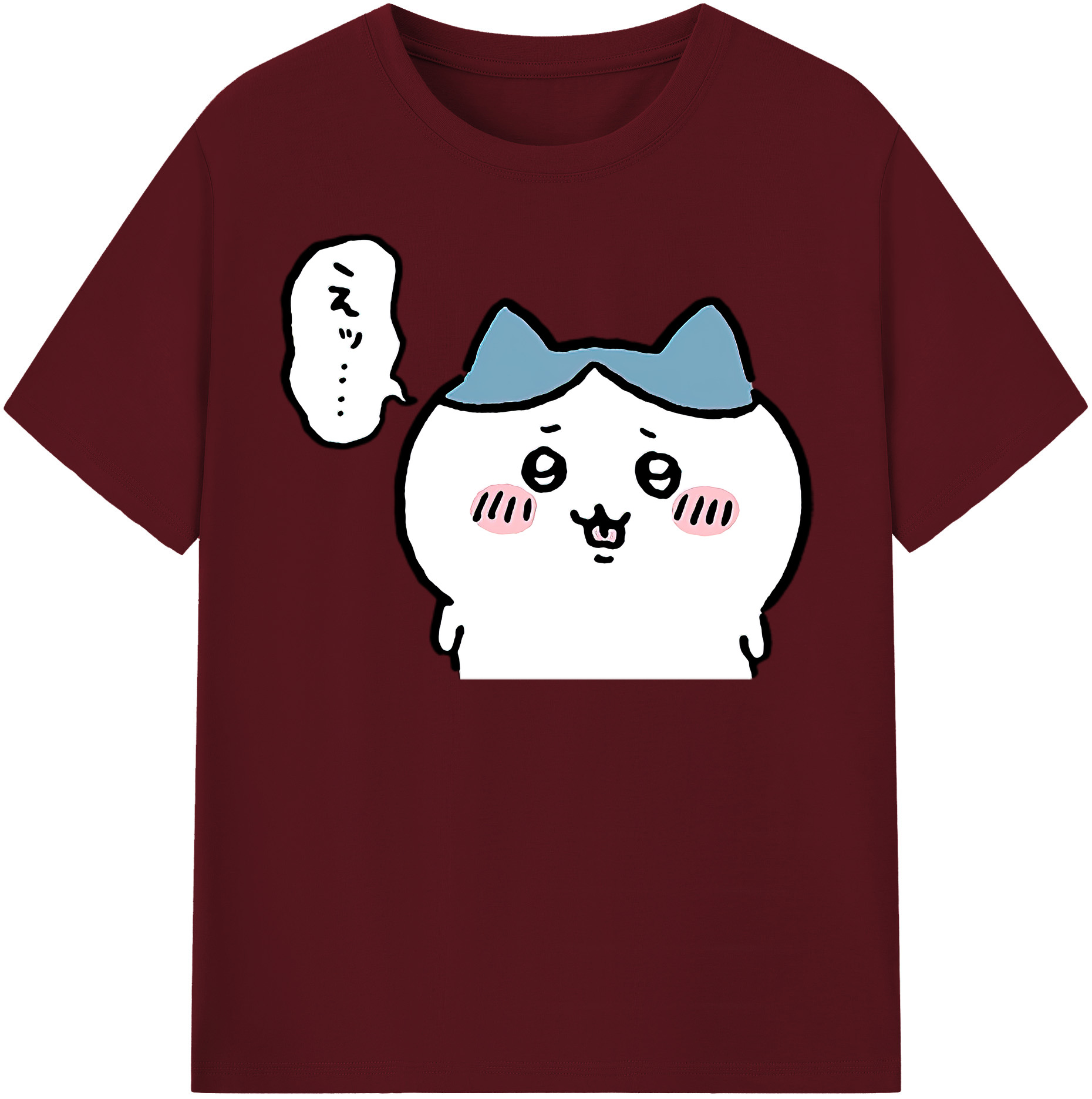 （画像用） ちいかわ ハチワレ Chii-kawa hachiware 綿100％半袖Tシャツ（フロントプリント）